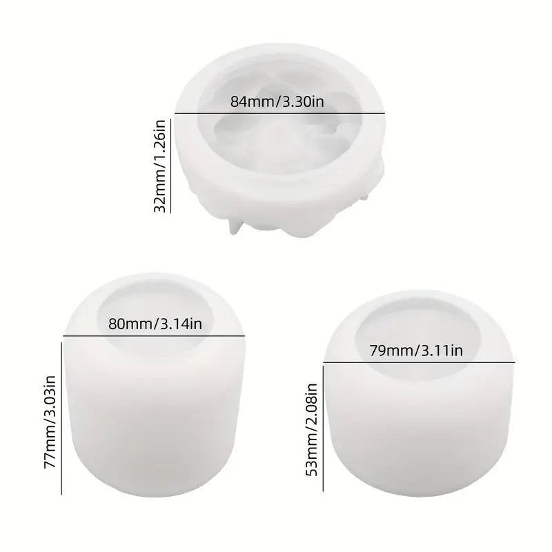 BP099MS - Molde de caixas de armazenamento  set 3 pçs - 2 potes + 1 tampa