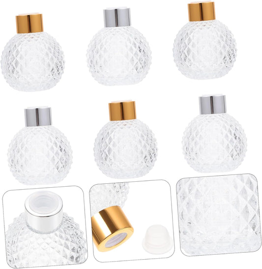 Frasco Vidro Transparente Difusor Redondo Texturizado 100mL