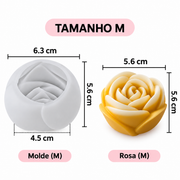 F066MS-  Molde Silicone Rosa 3D  S| M| L