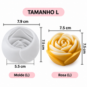 F066MS-  Molde Silicone Rosa 3D  S| M| L