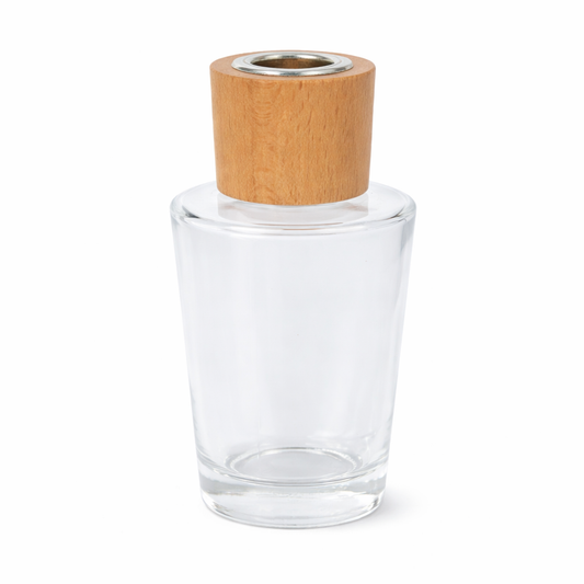 Frasco Difusor 100 ml – Design Vaso com Tampa de Madeira
