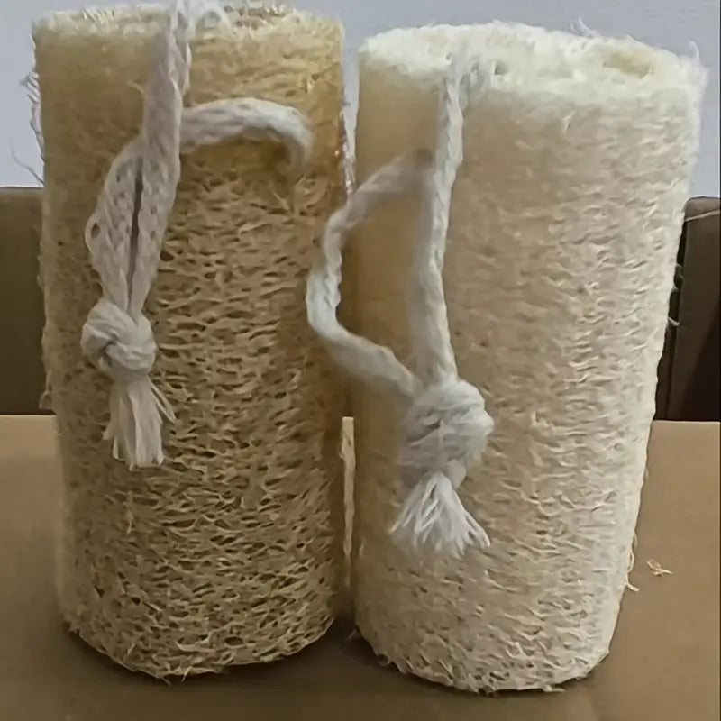 2 Unidades de esponja de bucha vegetal cor original + branco