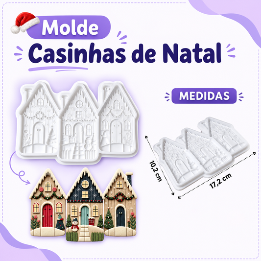 NA063MS - Molde de Silicone Casinhas Natal