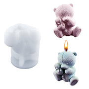 AN011MS -  Urso com coelhinho 3D - Molde de Silicone