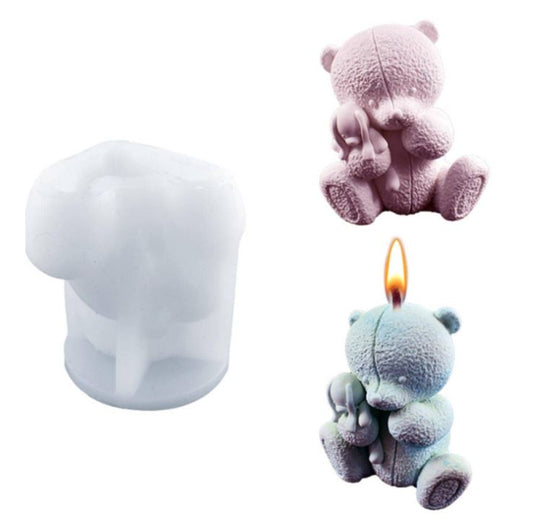 AN011MS - Urso com coelhinho 3D - Molde de Silicone