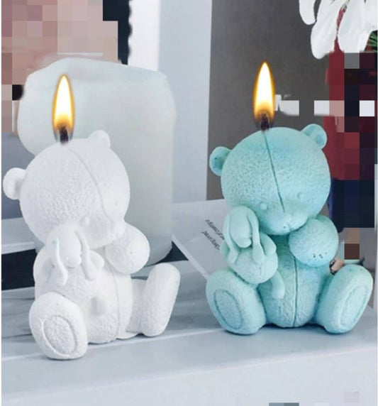 AN011MS - Urso com coelhinho 3D - Molde de Silicone