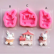 AN028MS -  Set Coelhinhos  - Molde de Silicone