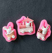 AN028MS -  Set Coelhinhos  - Molde de Silicone