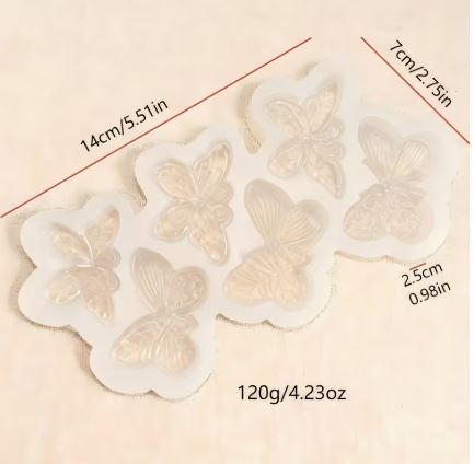 AN033MS- Molde de Silicone 6 Borboletas