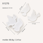 AN038MS- Molde de Resina de Silicone - Pássaro em Forma de Coração,