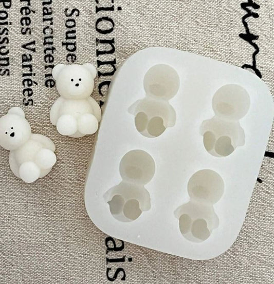 AN060MS- 4 Mini urso - Molde de Silicone