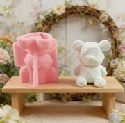 AN121MS- Molde de Silicone  Urso Geométrico 3D