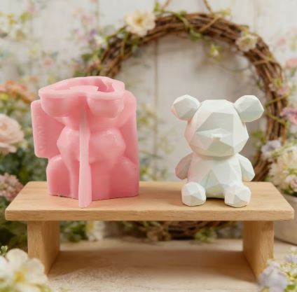 AN121MS- Molde de Silicone Urso Geométrico 3D