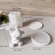 AN124MS- Molde de Silicone  Urso 3 D com Bandeja