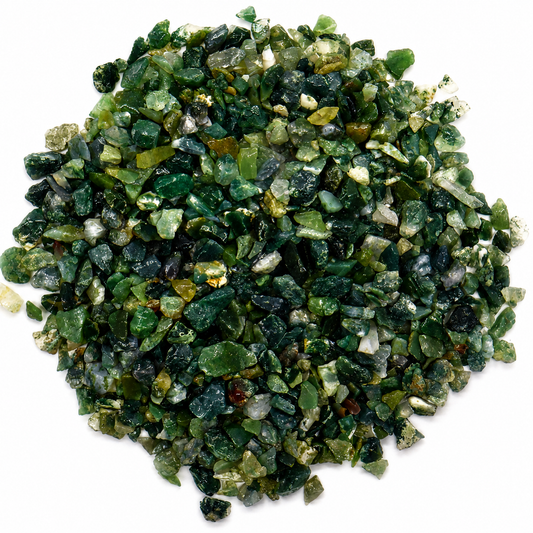 Cristais de Ágata Musgo - 100g de Pedra 100% Natural
