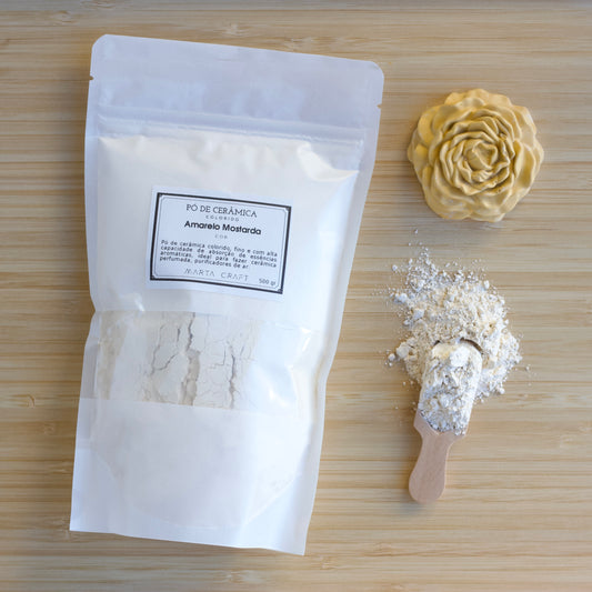 Pó Cerâmico Colorido  - COR- Amarelo Mostarda  - 500g /2.5 kg - MARTA CRAFT
