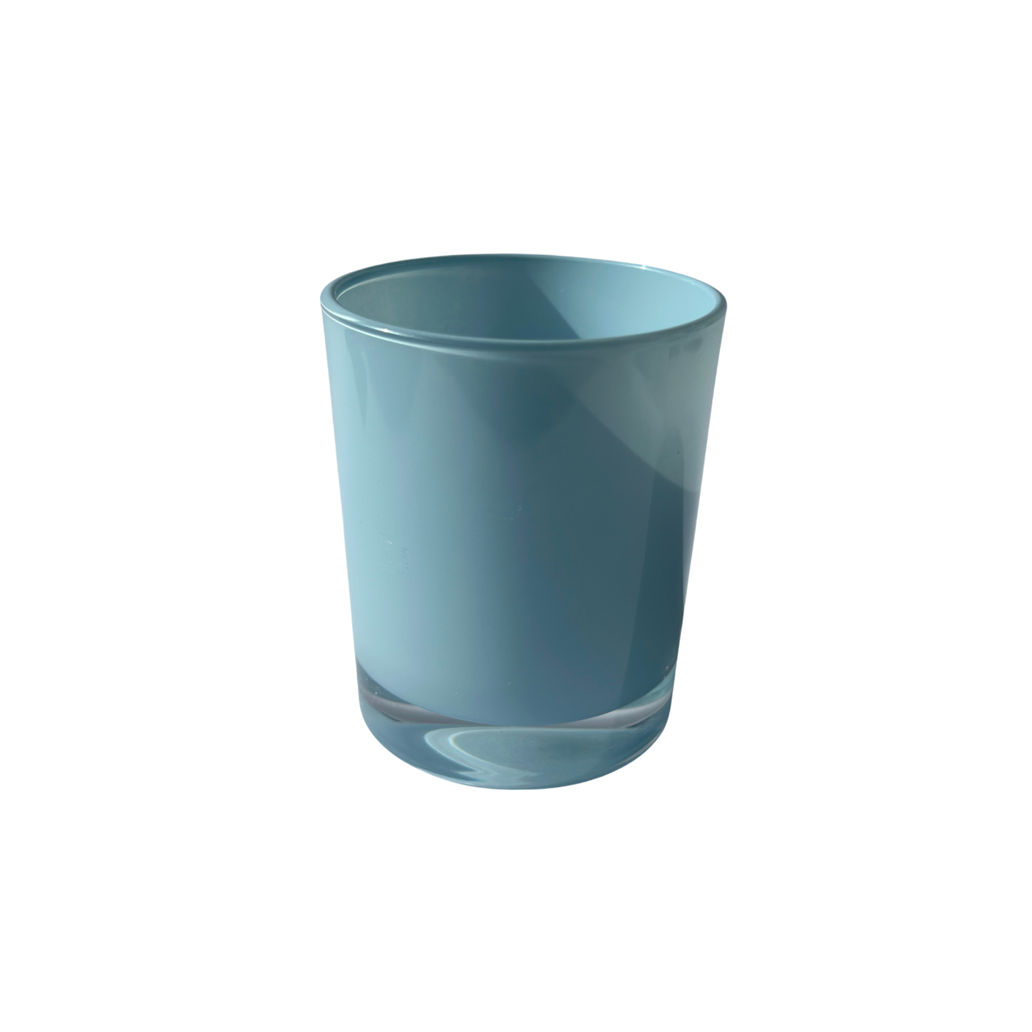 Copo Vidro Azul Pastel Brilhante Mate C/Fundo Alto - 140 ml