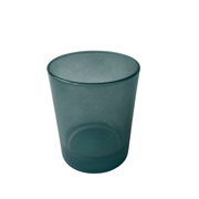 Copo Vidro Azul Petróleo Brilhante Translúcido C/Fundo Alto - 220 ml