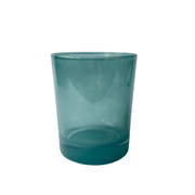 Copo Vidro Azul Petróleo Brilhante Translúcido C/Fundo Alto - 220 ml