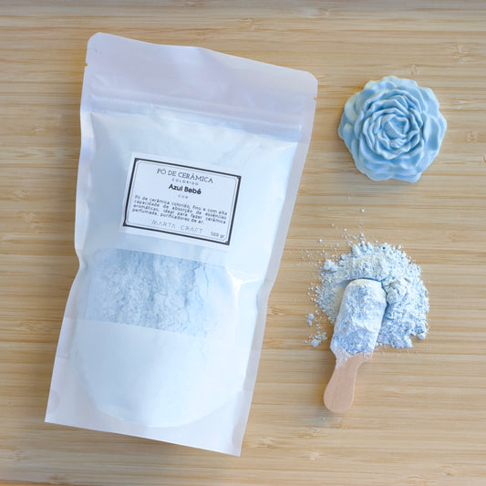 Pó Cerâmico Colorido  - COR-Azul Bebê  - 500g /2.5 kg - MARTA CRAFT