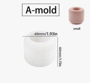 BP053MS - Molde de silicone Castiçal listato/Liso -  Grande/Pequeno 1 unidade