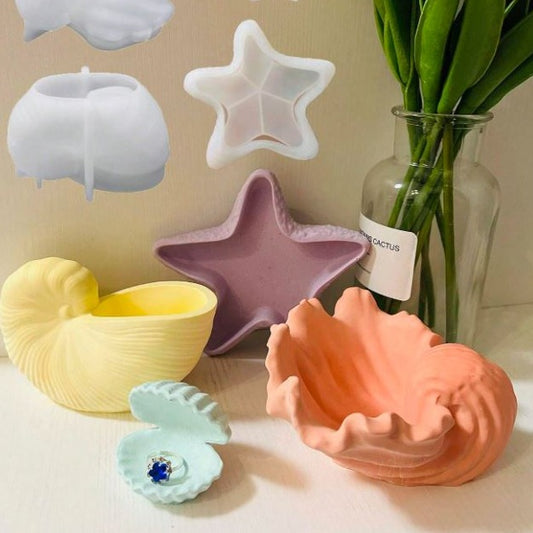 BP025/26/27/28 - Moldes Vasos Oceano Bandeja De Concha