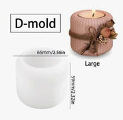 BP053MS - Molde de silicone Castiçal listato/Liso -  Grande/Pequeno 1 unidade