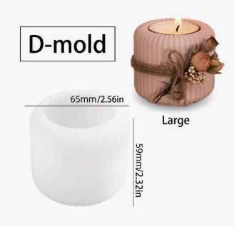 BP053MS - Molde de silicone Castiçal listato/Liso - Grande/Pequeno 1 unidade