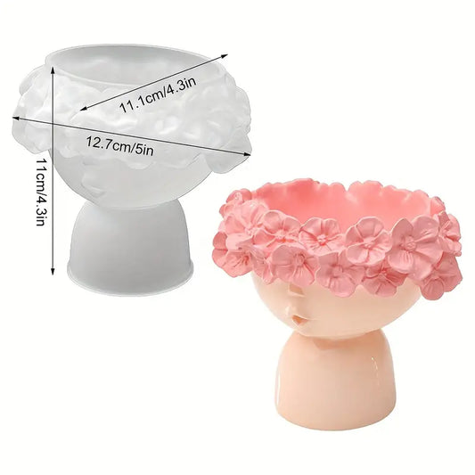 BP071MS - Molde de silicone vaso menina