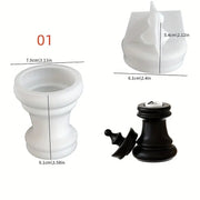 BP089MS - Molde Silicone 2 Suportes Velas Peças Xadrez