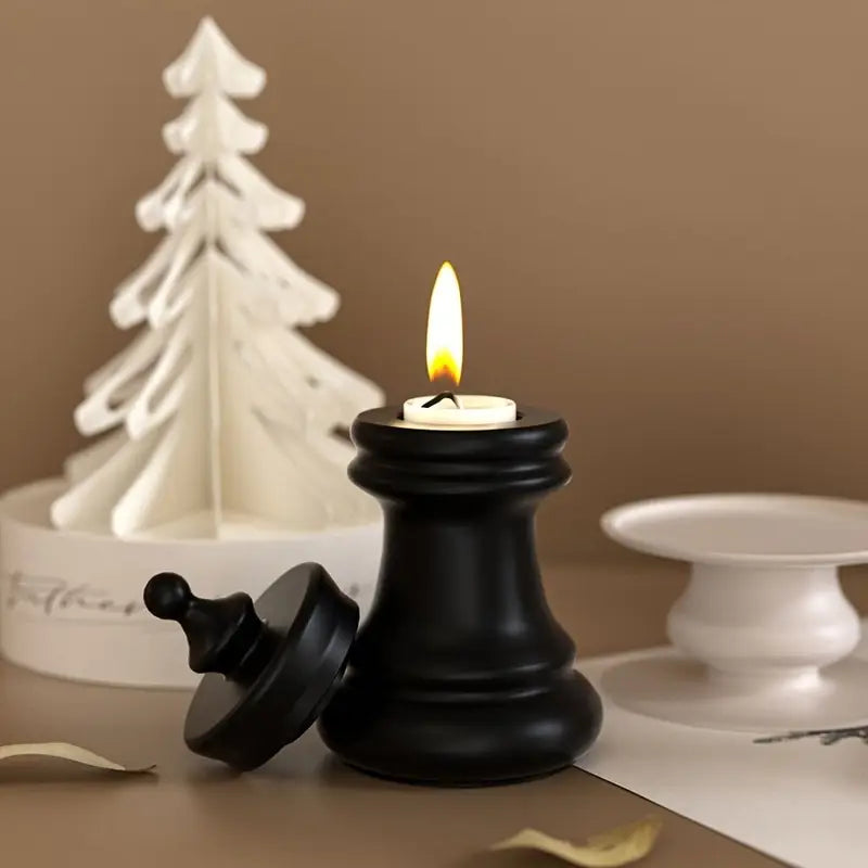 BP089MS - Molde Silicone 2 Suportes Velas Peças Xadrez