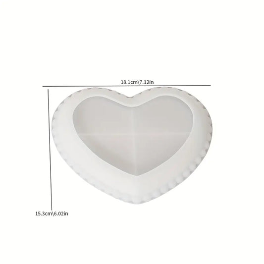 BP093MS - Molde Silicone Coração em Renda com Contas