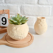 BP096MS - Molde Silicone Vaso Flores Suculentas Padrão Relevo