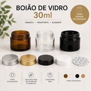 Boião de Vidro Âmbar  30 ml | Várias Cores | Tampa Opcional