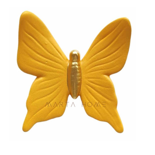 Borboleta em Cerâmica Listada de Cores Variadas - Média