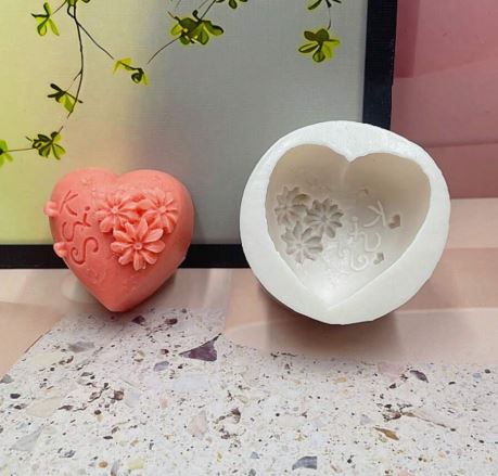 CA012MS - Coração Floral - Molde