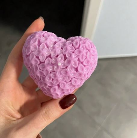 CA024MS - Molde Coração texturizado flor