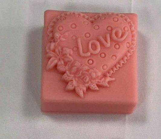 CA027MS - Molde Sabão Coração Love texturizado flor