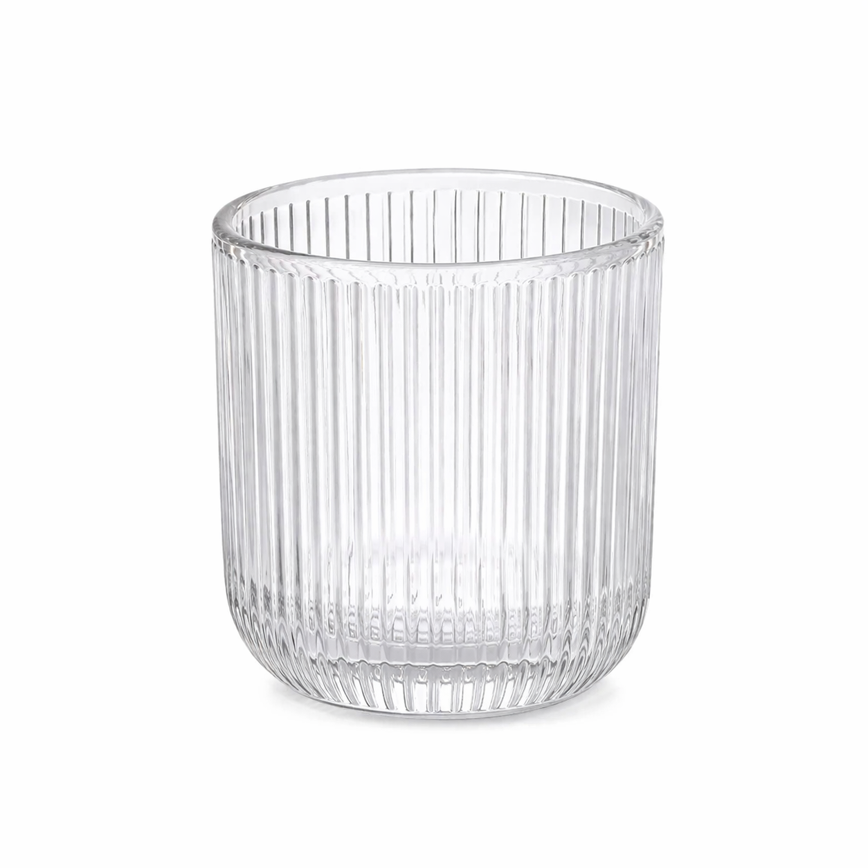 Copo Vidro Redondo Transparente Listrado - 200 ml
