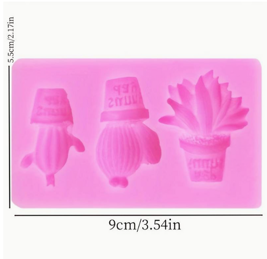 F049MS -3 cactos sunny days - Molde de Silicone