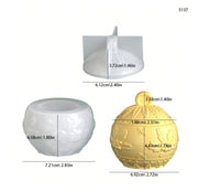 NA009MS - Molde Silicone Pote Velas Flor Natal - 2 Peças