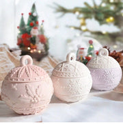 NA009MS - Molde Silicone Pote Velas Flor Natal - 2 Peças