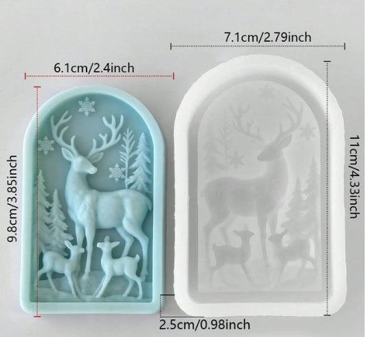 NA017MS - Molde de vela em arco de rena Natal