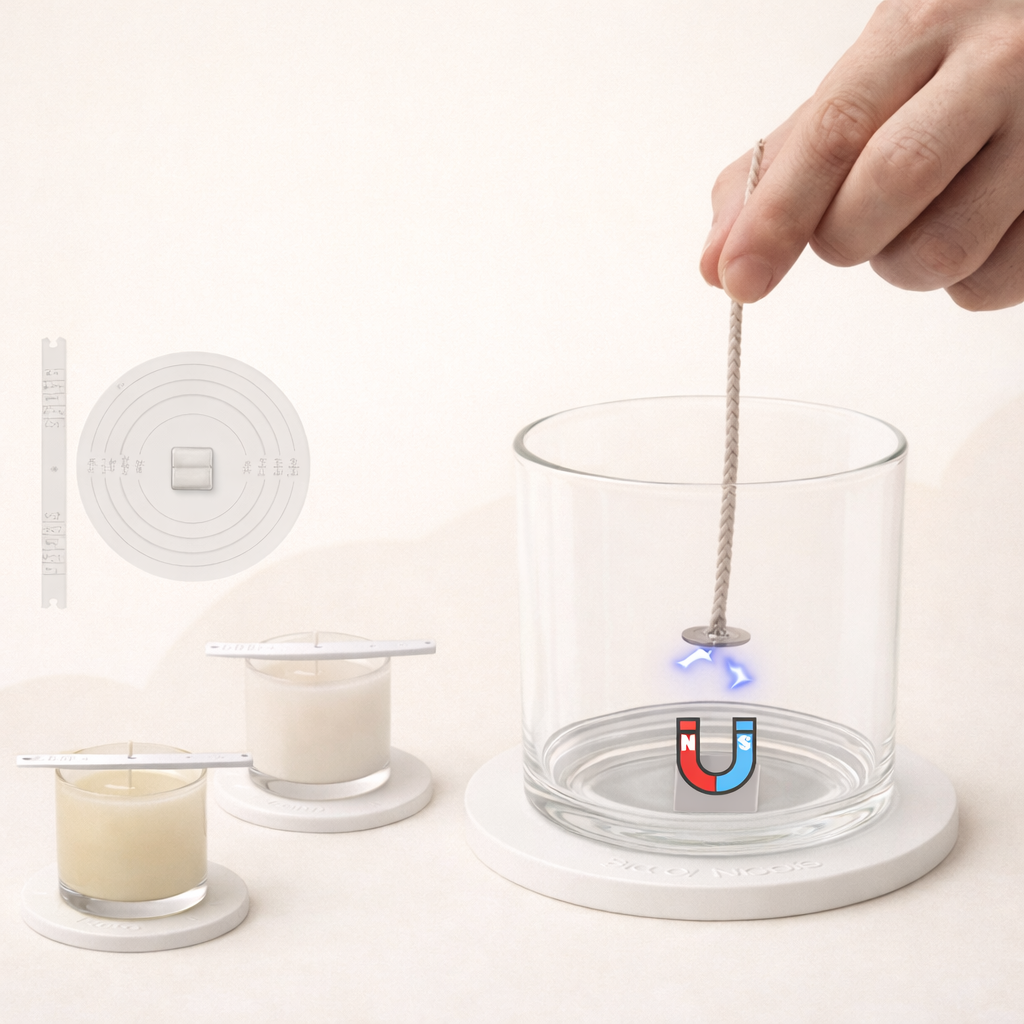 Kit Base Centralizador Magnético de Pavio para Velas