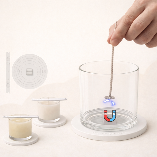 Kit Base Centralizador Magnético de Pavio para Velas