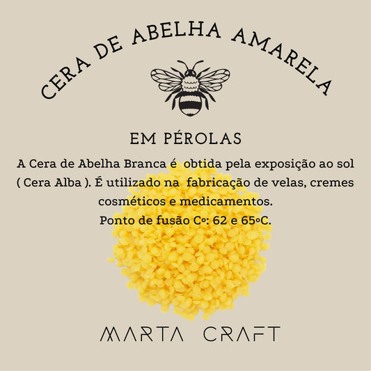 Cera de Abelha Amarela pérolas, APF, 100% Natural