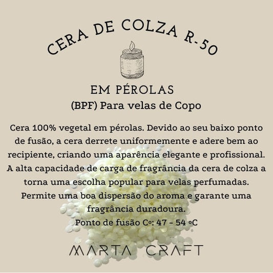 Cera de Colza R-50 - Pérolas - BPF -  P/ Recipiente