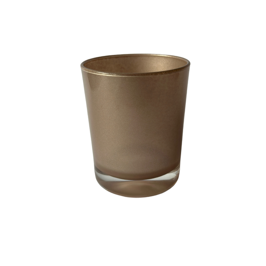 Copo Vidro Champanhe Rosa Brilhante Mate C/Fundo Alto - 180 ml