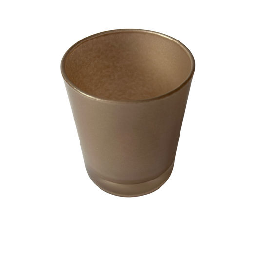 Copo Vidro Champanhe Rosa Brilhante Mate C/Fundo Alto - 180 ml