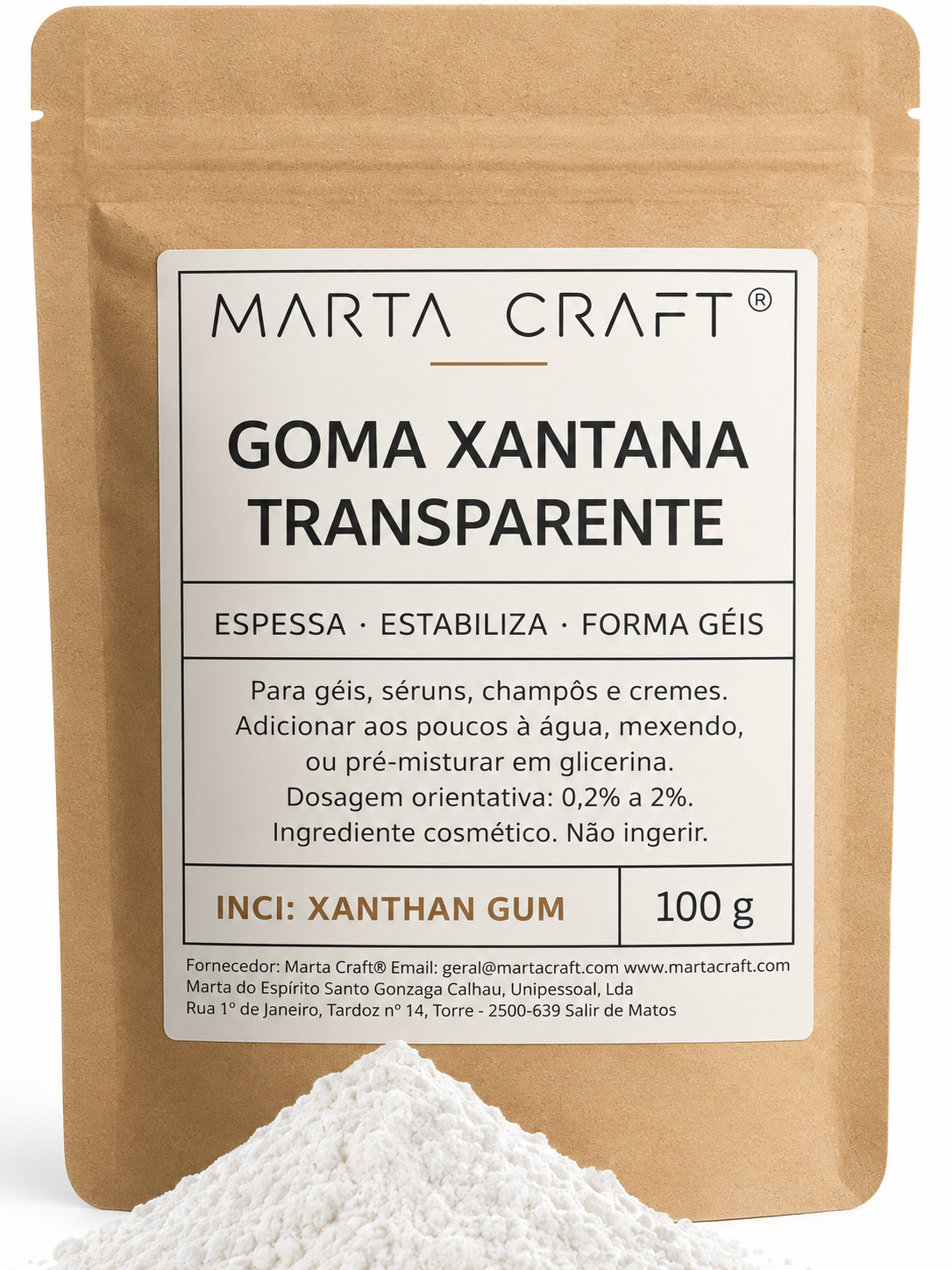 Goma Xantana Transparente uso cosmético